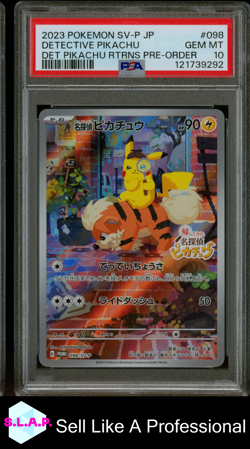 DETECTIVE PIKACHU DET PIKACHU RTRNS PRE-ORDER POKEMON JAP SV-P 2023 098 PSA 10 - Image 1