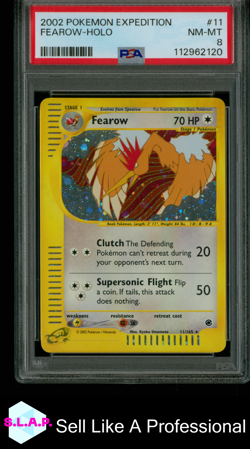 FEAROW-HOLO POKEMON EXPEDITION 2002 11 PSA 8 - Image 1