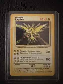Pokemon TCG Zapdos Holo Rare Card Base Set 16/102 WOTC NM Condition⚡ - Image 1
