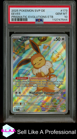 EEVEE PRISMATIC EVOLUTIONS POKEMON GER SVP DE-SV BLCK STR PRM 2025 173 PSA 10 - Image 1