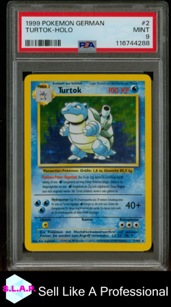TURTOK-HOLO POKEMON GERMAN 1999 2 PSA 9 - Image 1