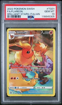 Pokemon PSA 10 Flareon #TG01 Full Art Astri Lucenti 2022 Italiano - Image 2