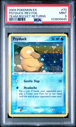 2004 POKEMON EX TEAM ROCKET RETURNS #70 PSYDUCK-REVERSE FOIL PSA 9 - Image 1