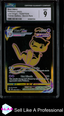 MEW VMAX LOST ORIGIN TRAINER GALLERY HOLO TG30/TG30 POKEMON CGC 9 - Image 1