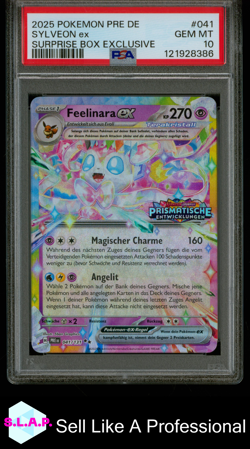 SYLVEON EX SURPRISE EXCLUSIVE POKEMON GER PRISMATIC EVOLUTIONS 2025 041 PSA 10 - Image 1