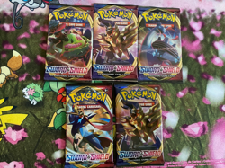 Lot of 5 Pokemon TCG SWORD AND SHIELD Base Set Booster Packs - Image 1