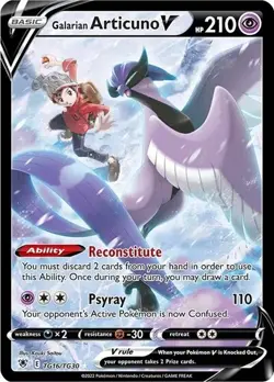 Galarian Articuno V TG16/TG30 SWSH Astral Radiance Ultra Rare Pokemon LP - Image 1