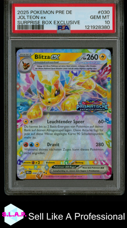 JOLTEON EX SURPRISE EXCLUSIVE POKEMON GER PRISMATIC EVOLUTIONS 2025 030 PSA 10 - Image 1
