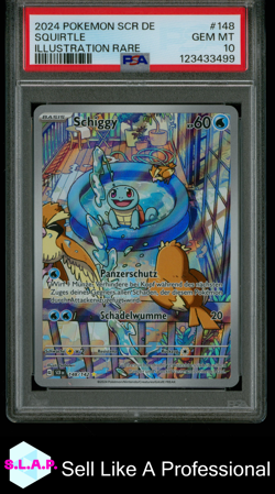 SQUIRTLE ILLUSTRATION RARE POKEMON GERMAN SCR DE-STELLAR CROWN 2024 148 PSA 10 - Image 1