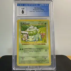 Bulbasaur Pokemon (1999) Base Set - Shadowless - 44/102 CGC 6 - Image 1