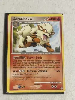 Pokemon TCG Arcanine 22/132 Secret Wonders Regular MP Diamond & Pearl Rare - Image 1