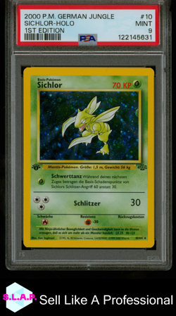 SICHLOR-HOLO 1ST EDITION POKEMON GERMAN JUNGLE 2000 10 PSA 9 - Image 1