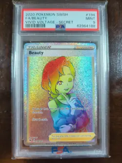 2020 Pokemon Vivid Voltage #194 Full Art Beauty Rainbow Secret PSA 9 - Image 1
