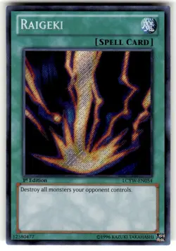 Yugioh Raigeki 1st Edition Secret Rare LCYW-EN054 NM - Image 1