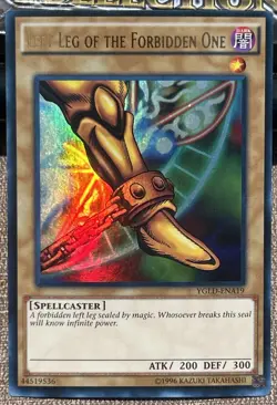 YuGiOh! LEFT LEG OF THE FORBIDDEN ONE YGLD-ENA19 ULTRA RARE Unlimited NM 1996 - Image 1