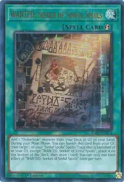 WANTED: Seeker of Sinful Spoils (UR) - 1st Edition RA03 NM YuGiOh - Image 1