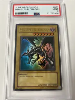 2003 YU-GI-OH! Red-Eyes B. Dragon - Starter Deck Joey SDJ-001 PSA 9 MINT - Image 1