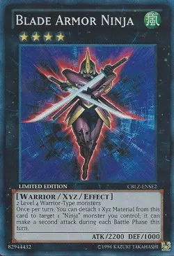 Yugioh! LP Blade Armor Ninja - CBLZ-ENSE2 - Super Rare - Limited Edition Lightly - Image 1