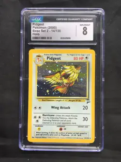 Pokemon Cards: Base Set 2 Rare Holo: Pidgeot 14/130 CGC 8 - Image 2