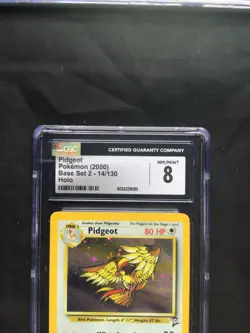 Pokemon Cards: Base Set 2 Rare Holo: Pidgeot 14/130 CGC 8 - Image 3