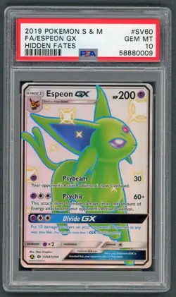 Pokemon Cards - PSA 10 Espeon GX SV60/SV94 - Hidden Fates FA - PSA 10 - GEM MT - Image 1