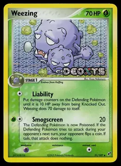 Pokemon Card - Weezing Stamped Deoxys 51/107 Reverse Holo - Image 1