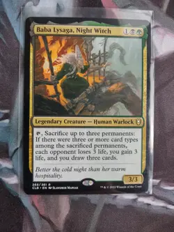 BABA LYSAGA, NIGHT WITCH mtg NM-M Commander Baldurs Gate Rare 1 Card - Image 1