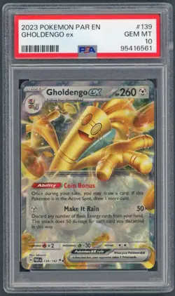 Pokemon Cards - PSA 10 Gholdengo EX 139/182 - Paradox Rift - GEM MT - PSA10 - Image 1