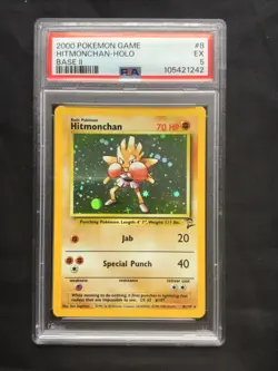 Pokemon Cards: Base Set 2 Rare Holo: Hitmonchan 8/130 PSA 5 - Image 2