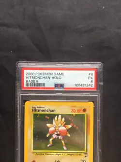 Pokemon Cards: Base Set 2 Rare Holo: Hitmonchan 8/130 PSA 5 - Image 3