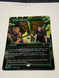 Magic the Gathering MTG Sylvan Offering Rainbow FOIL Card NM/M Secret Lair - Image 1