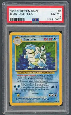 Pokemon Cards - PSA 8 Blastoise 2/102 - Base Set Holo - NM-MT - PSA8 - Image 1