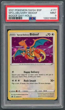 Pokemon Cards - PSA 9 Special Delivery Bidoof 177 - Bidoof Day Holo - MINT PSA9 - Image 1