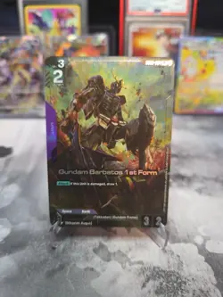 Gundam Card Game Gundam Barbatos 1st Form GD02-054 LR+ English - Dual Impact - Image 1