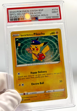 Pokemon Cards - PSA 9 Special Delivery Pikachu SWSH074 - Pokemon Center Canada - Image 4