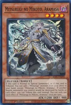 Yugioh Mitsurugi no Mikoto Aramasa - 1st Edition Super Rare NM - Free Holo Card - Image 1