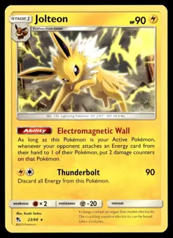 Jolteon 23/68 Pokemon Card Hidden Fates Rare 90 HP Lightly Played OF - Image 1