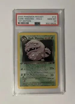 Pokemon TCG Dark Weezing Holo Rare Card 14/82 Team Rocket 1st Edition WOTC - Image 1