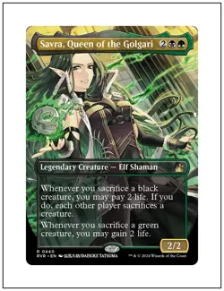 1x Savra, Queen of the Golgari, Anime Borderless Art, Magic the Gathering MTG NM - Image 1