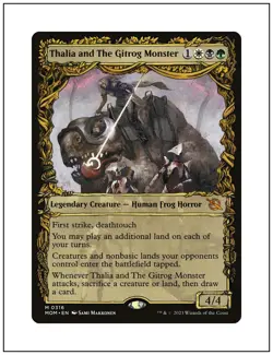 1x Thalia and the Gitrog Monster, Showcase Art, Magic the Gathering MTG NM - Image 1