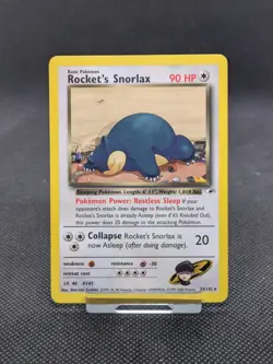 Rockets Snorlax Gym Heroes Pokemon Card 33/132 WOTC LP-NM - Image 1