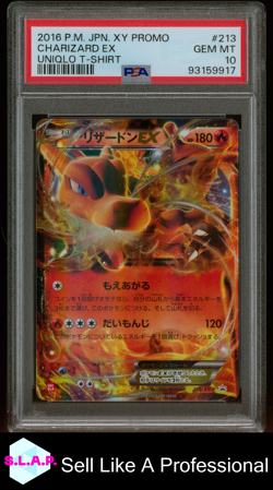 CHARIZARD EX UNIQLO T-SHIRT POKEMON JAPANESE XY PROMO 2016 213 PSA 10 - Image 1