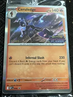 Pokemon TCG Phantasmal Flames STAFF Prerelease Promos Set of 4 Sealed - Image 1
