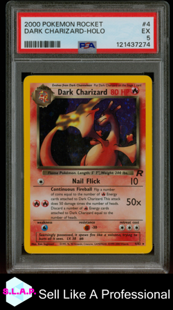 DARK CHARIZARD-HOLO POKEMON TEAM ROCKET 2000 4/82 PSA 5 - Image 1