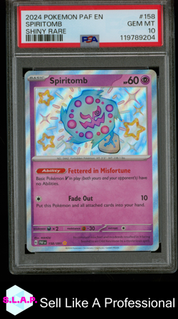 SPIRITOMB SHINY RARE POKEMON PAF EN-PALDEAN FATES 2024 158 PSA 10 - Image 1