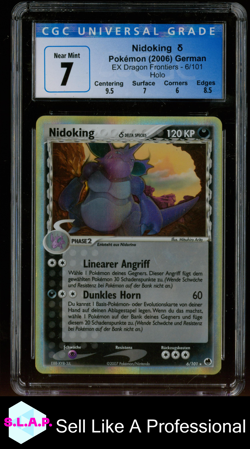 NIDOKING (DELTA SPECIES) POKEMON 6 2006 EX DRAGON FRONTIERS HOLO DEUTSCH CGC 7 - Image 1