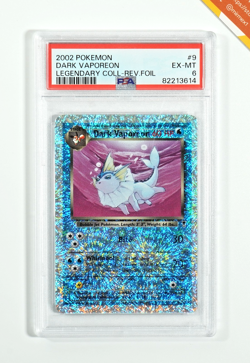 Pokemon PSA 6 Dark Vaporeon #9 Reverse Foil Legendary Collection 2002 English - Image 1