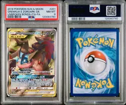 POKEMON PSA 8 GRENINJA e ZOROARK GX FULL ART 201/214 UNBROKEN BONDS ITA POP 9 - Image 3