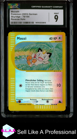 MEOWTH SKYRIDGE REVERSE HOLO 78/144 POKEMON CGC 9 - Image 1