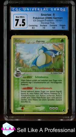 RELAXO DELTA SPECIES POKEMON 2006 EX DRAGON FRONTIERS REVERSE HOLO GER CGC 7,5 - Image 1